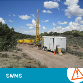 SWMS 9001 - Drill Rig Set up including water tanks & Ancillary Equip